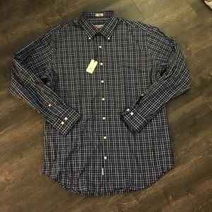 NWT Peter Millar Men’s Button Down Navy - Large